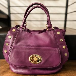 Emma Fox Purple Leather Handbag